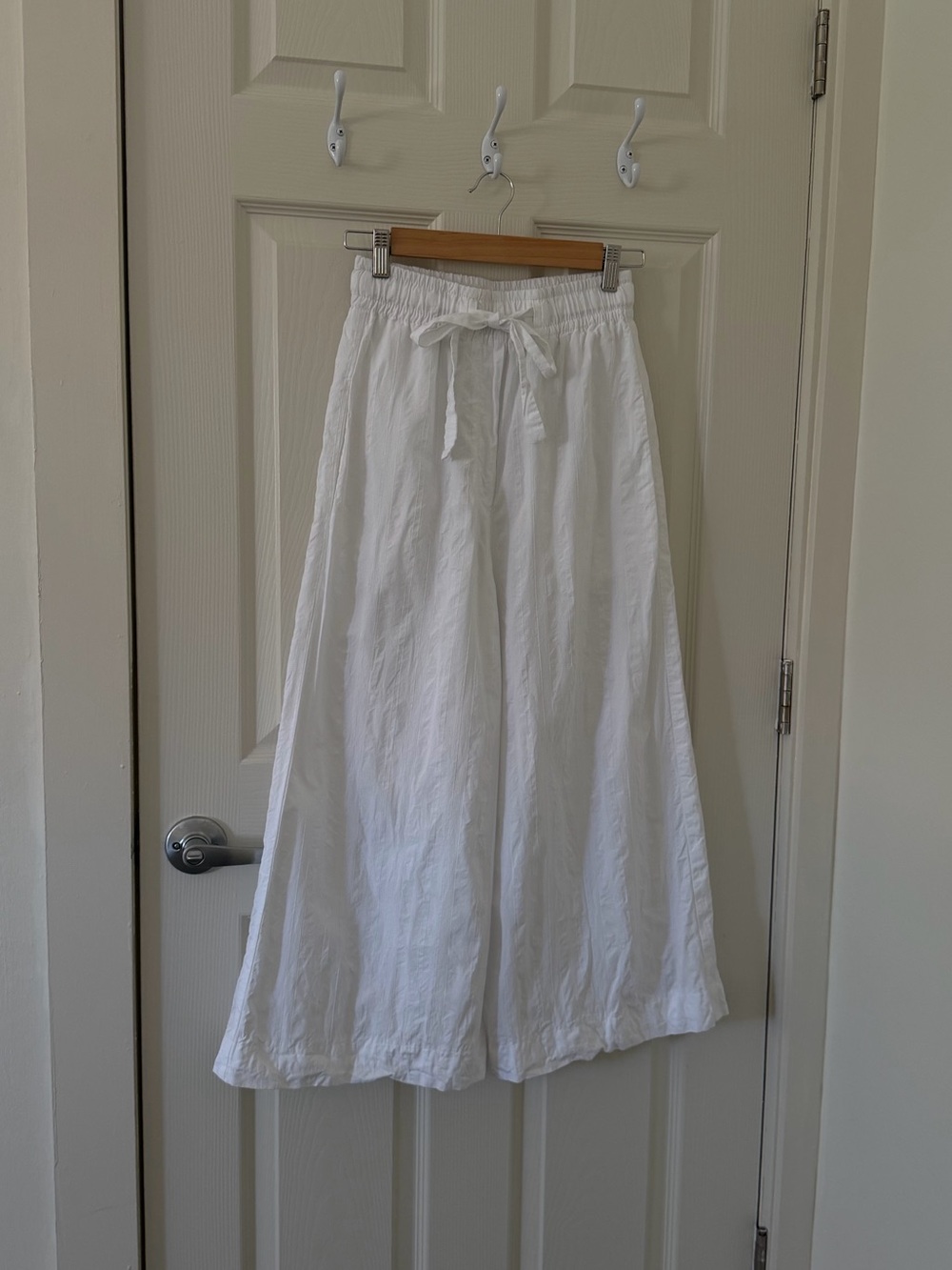 Odeeh Wide-Leg White Linen-Blend Pants